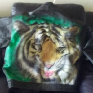 Vintage handpainted leather tiger jacket